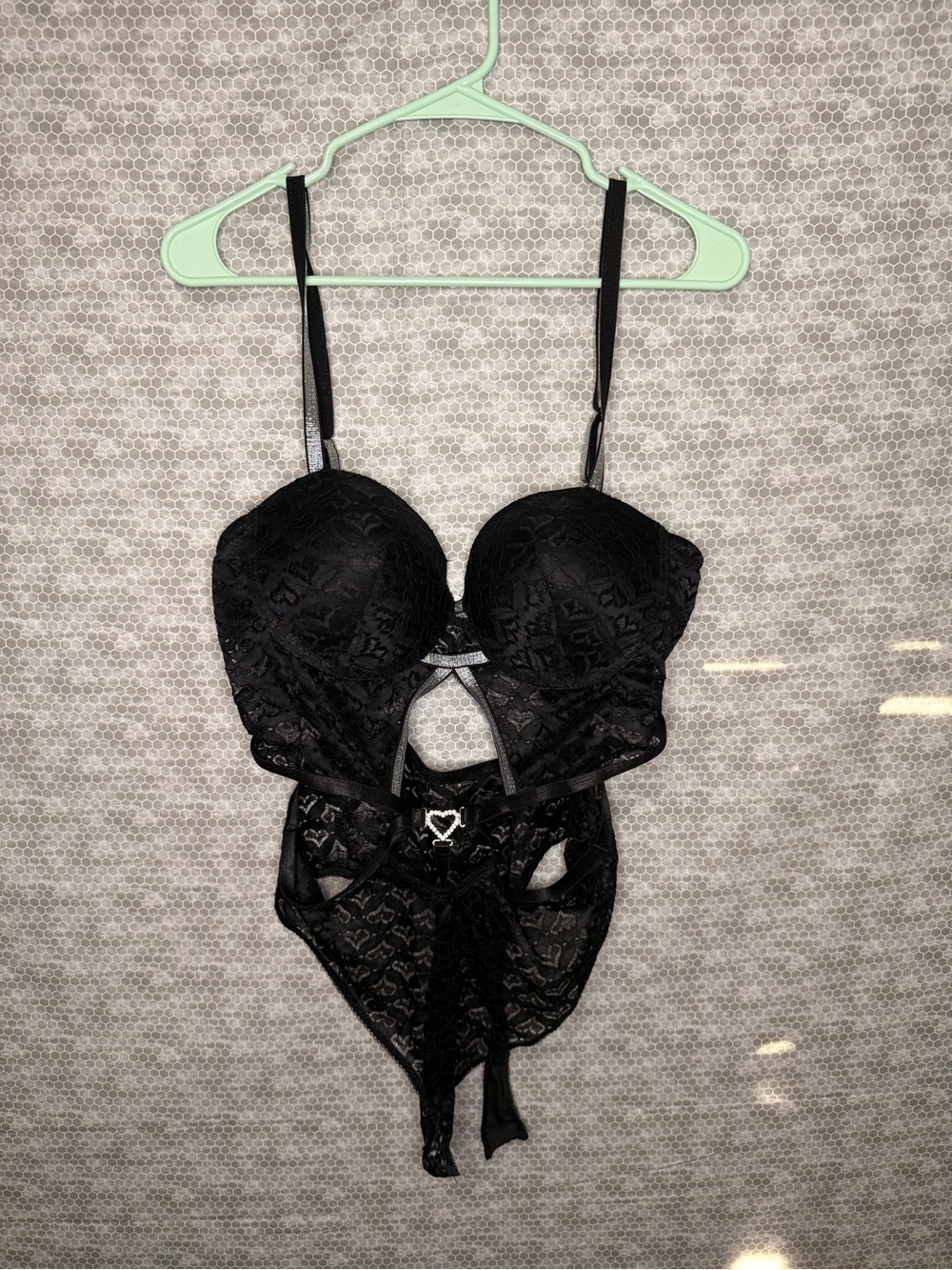 Spencer's BodyRage Black Underwired Semi-Transparent Stretch Bodysuit XL